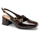 Scarpin Dakota Feminino Sapato Fivelas Salto Bloco D0081 Cor:RistrettoTamanho:36