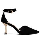 Scarpin Feminino Bebecê Nobuck Salto Metalizado Preto