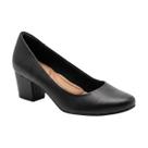 Scarpin Feminino Bico Redondo Salto Bloco Usaflex Q6692 - Preto - 36