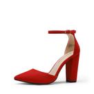 Scarpin Feminino DREAM PAIRS Coco Vermelho em Camurça Tamanho 11 Scarpin Feminino DREAM PAIRS Coco Vermelho em Camurça Tamanho 11