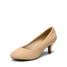 Scarpin Feminino DREAM PAIRS LUVLY 6 Nude Nobuck Salto 6,5 cm