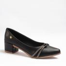 Scarpin Feminino Nó Strass Salto Bloco Baixo Conforto Original Azzav