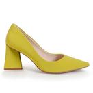 Scarpin feminino salto baixo verde lima Bebecê