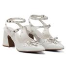 Scarpin Feminino Salto Grosso Em Napa Off White Scarpin Feminino Salto Grosso Em Napa Off White