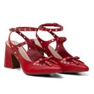Scarpin Feminino Salto Grosso Em Napa Vermelho Ferrari Scarpin Feminino Salto Grosso Em Napa Vermelho Ferrari