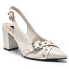 Scarpin Feminino Slingback Verniz Marfim Via Marte 028-023-01
