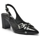 Scarpin Feminino Slingback Verniz Preto Via Marte 028-023-01