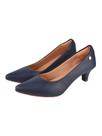 Scarpin Feminino Social Azul Salto Bico Fino Confortável
