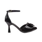 Scarpin Feminino Verniz Flor Salto Fino Taça Sapato Salomé Elegante Confortável Casual Festas Moda