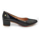 Scarpin feminino verniz salto baixo confortável elegante moda casual