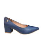 Scarpin Feminino Vizzano Salto Bloco Grosso 1220315 Marinho