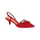Scarpin Feminino Vizzano Slingback Salto Agulha Fivelas