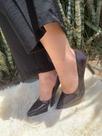 Scarpin marrom verniz de bico fino