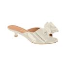 Scarpin Mule Feminino Vizzano Micro Salto Peet Poe Maxi Laço