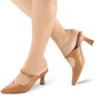 Scarpin Mule Salto Baixo Moderno Confortável P139