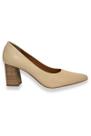 Scarpin Nude Salto Bloco Fachetado J.A Shoes
