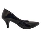 Scarpin Preto Verniz Salto Baixo Fino Scarpin Preto Verniz Salto Baixo Fino