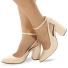 Scarpin Re&Ton Salto Grosso Confortável Fivela Feminino SC9