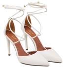 Scarpin Salto Alto Bico Folha Com Tiras Napa Ellas Off White