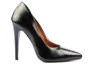Scarpin Salto Alto Cobra Preto