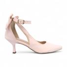 Scarpin Salto Baixo Bico Fino Com Laço