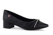 Scarpin salto baixo bico fino com strass santinelli - 1546003