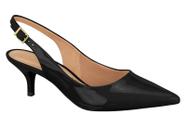 Scarpin Salto Baixo Bico Fino Verniz Vizzano Slingback
