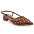 Scarpin Salto Baixo Confortável Jade Caramelo/Bronze Cultha -