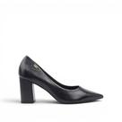 Scarpin Salto Bloco Couro Liso Scarpin Salto Bloco Couro Liso