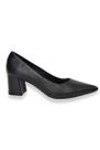 Scarpin Salto Bloco Couro Preto J.A Shoes