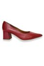 Scarpin Salto Bloco Couro Vermelho J.A Shoes