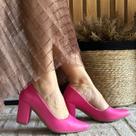 Scarpin Salto Bloco Feminino Fechado Saltinho Grosso Bico Fino Tendência Moda