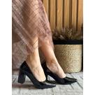 Scarpin Salto Bloco Feminino Fechado Saltinho Grosso Bico Fino Tendência Moda