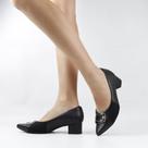 Scarpin Salto Bloco Fivela Couro