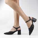 Scarpin Salto Bloco Tule Scarpin Salto Bloco Tule