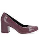 Scarpin salto bloco usaflex couro