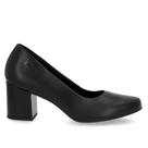 Scarpin salto bloco usaflex couro
