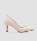 Scarpin Salto Fino Couro Marfim CBK