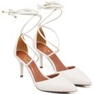 Scarpin Salto Médio Bico Folha Com Tiras Napa Off White Scarpin Salto Médio Bico Folha Com Tiras Napa Off White