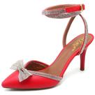 Scarpin Salto Médio com Strass Napa Vermelho Ella's