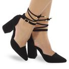 Scarpin Salto Médio Grosso Bico Fino P40