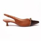 Scarpin Sapato da Corte Slingback Salto Fino Baixíssimo Laço