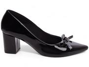 Scarpin Sapato Feminino Salto Médio Baixo Bico Fino Laço 6,5cm EMILY ONLINE