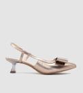 Scarpin Slinbagback Couro Prata Velha CBK