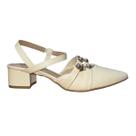Scarpin Slingback de Salto Bloco com Pedrarias Feminino Beira Rio 4182.230 Creme
