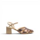 Scarpin Slingback Salto Bloco Couro