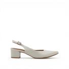 Scarpin Slingback Salto Bloco Couro Scarpin Slingback Salto Bloco Couro