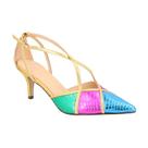 Scarpin Slingback Salto Médio Multicor Luiza Barcelos - Elegância e Conforto Scarpin Slingback Salto Médio Multicor Luiza Barcelos - Elegância e Conforto