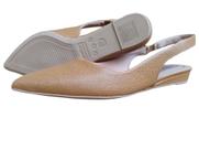 Scarpin Slingback Usaflex couro tan macio salto baixo