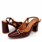 Scarpin Slingback Vizzano Feminino com Fivela Dourada Scarpin Slingback Vizzano Feminino com Fivela Dourada